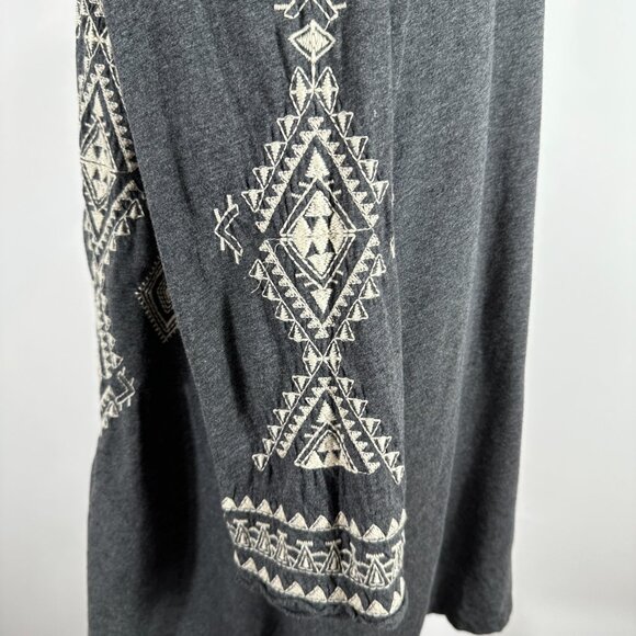 NWT Johnny Was Tulla Embroidered Duster Cardigan Long Gray White Open Size L - Picture 4 of 13